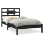 Solid black pine wood bed frame 90x200 cm by vidaXL, Beds and slatted bases - Ref: Foro24-3105654, Price: 103,75 €, Discount: %