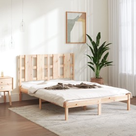 Solid pine wood bed frame 120x200 cm by vidaXL, Beds and slatted bases - Ref: Foro24-3105595, Price: 106,99 €, Discount: %