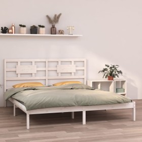 Estructura de cama de madera maciza de pino blanca 160x200 cm de vidaXL, Camas y somieres - Ref: Foro24-3105676, Precio: 138,...