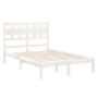 Estructura de cama de madera maciza blanca 140x200 cm de vidaXL, Camas y somieres - Ref: Foro24-3105666, Precio: 128,71 €, De...