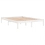 Estructura de cama de madera maciza blanca 140x200 cm de vidaXL, Camas y somieres - Ref: Foro24-3105666, Precio: 128,71 €, De...