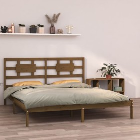 Estructura de cama madera maciza de pino marrón miel 160x200 cm de vidaXL, Camas y somieres - Ref: Foro24-3105678, Precio: 17...