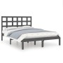 Small double bed frame solid gray wood 120x190 cm by vidaXL, Beds and slatted bases - Ref: Foro24-3105442, Price: 128,99 €, D...