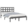 Estructura de cama doble pequeña madera maciza gris 120x190 cm de vidaXL, Camas y somieres - Ref: Foro24-3105442, Precio: 128...