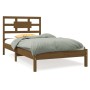 Honey brown pine solid wood bed frame 90x200 cm by vidaXL, Beds and slatted bases - Ref: Foro24-3105653, Price: 107,21 €, Dis...