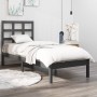 Estructura de cama de madera maciza gris 100x200 cm de vidaXL, Camas y somieres - Ref: Foro24-3105462, Precio: 97,88 €, Descu...