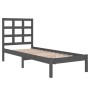 Estructura de cama de madera maciza gris 100x200 cm de vidaXL, Camas y somieres - Ref: Foro24-3105462, Precio: 97,88 €, Descu...