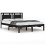 Black solid wood bed frame 140x200 cm by vidaXL, Beds and slatted bases - Ref: Foro24-3105539, Price: 190,99 €, Discount: %