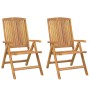 Reclining garden chairs and cushions 2 pcs solid teak wood by vidaXL, Garden chairs - Ref: Foro24-3196439, Price: 304,05 €, D...