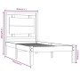 Estructura de cama madera maciza marrón miel 75x190 cm de vidaXL, Camas y somieres - Ref: Foro24-3105498, Precio: 100,48 €, D...