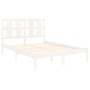 Estructura de cama madera maciza de pino blanca 120x200 cm de vidaXL, Camas y somieres - Ref: Foro24-3105596, Precio: 119,51 ...