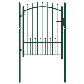 Fence gate with green steel spikes 100x125 cm by vidaXL, garden gates - Ref: Foro24-146394, Price: 163,65 €, Discount: %