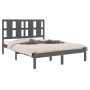 Estructura de cama de madera maciza de pino gris 140x190 cm de vidaXL, Camas y somieres - Ref: Foro24-3105582, Precio: 148,39...