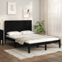 Estructura de cama de madera maciza de pino negra 140x190 cm de vidaXL, Camas y somieres - Ref: Foro24-3105714, Precio: 165,9...