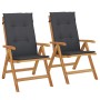 Reclining garden chairs and cushions 2 pcs solid teak wood by vidaXL, Garden chairs - Ref: Foro24-3196440, Price: 310,52 €, D...