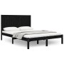 Estructura de cama de madera maciza de pino negra 140x190 cm de vidaXL, Camas y somieres - Ref: Foro24-3105714, Precio: 165,9...