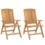 Reclining garden chairs and cushions 2 pcs solid teak wood by vidaXL, Garden chairs - Ref: Foro24-3196440, Price: 310,52 €, D...