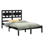 Black solid wood bed frame 140x200 cm by vidaXL, Beds and slatted bases - Ref: Foro24-3105669, Price: 161,34 €, Discount: %