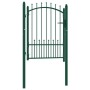 Fence gate with green steel spikes 100x125 cm by vidaXL, garden gates - Ref: Foro24-146394, Price: 163,65 €, Discount: %