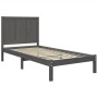 Estructura de cama madera maciza individual gris 90x190 cm de vidaXL, Camas y somieres - Ref: Foro24-3105697, Precio: 128,99 ...