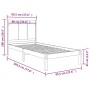 Estructura de cama madera maciza individual gris 90x190 cm de vidaXL, Camas y somieres - Ref: Foro24-3105697, Precio: 128,99 ...