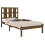 Estructura de cama madera maciza marrón miel 75x190 cm de vidaXL, Camas y somieres - Ref: Foro24-3105563, Precio: 96,99 €, De...