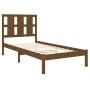 Estructura de cama madera maciza marrón miel 75x190 cm de vidaXL, Camas y somieres - Ref: Foro24-3105563, Precio: 96,99 €, De...