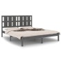 Estructura de cama de madera maciza de pino gris 160x200 cm de vidaXL, Camas y somieres - Ref: Foro24-3105612, Precio: 172,04...