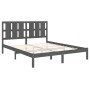 Estructura de cama de madera maciza de pino gris 160x200 cm de vidaXL, Camas y somieres - Ref: Foro24-3105612, Precio: 172,04...