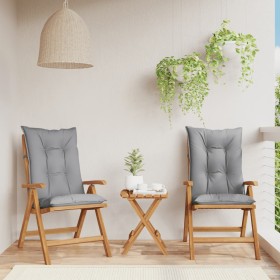 Reclining garden chairs and cushions 2 pcs solid teak wood by vidaXL, Garden chairs - Ref: Foro24-3196449, Price: 262,99 €, D...