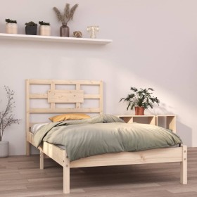 Solid wood bed frame 100x200 cm by vidaXL, Beds and slatted bases - Ref: Foro24-3105655, Price: 91,55 €, Discount: %