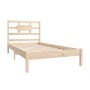 Solid wood bed frame 100x200 cm by vidaXL, Beds and slatted bases - Ref: Foro24-3105655, Price: 91,55 €, Discount: %