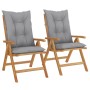 Reclining garden chairs and cushions 2 pcs solid teak wood by vidaXL, Garden chairs - Ref: Foro24-3196449, Price: 262,69 €, D...