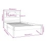 Bettgestell aus Massivholz 100x200 cm von vidaXL, Betten und Lattenroste - Ref: Foro24-3105655, Preis: 90,27 €, Rabatt: %