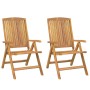 Reclining garden chairs and cushions 2 pcs solid teak wood by vidaXL, Garden chairs - Ref: Foro24-3196449, Price: 262,69 €, D...