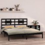 Black solid wood bed frame Supe King 180x200 cm by vidaXL, Beds and slatted bases - Ref: Foro24-3105684, Price: 196,50 €, Dis...