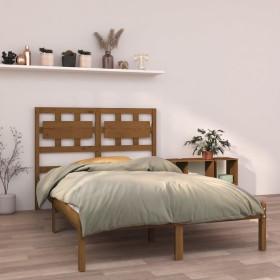 Estructura de cama madera maciza marrón miel 140x200 cm de vidaXL, Camas y somieres - Ref: Foro24-3105668, Precio: 151,27 €, ...