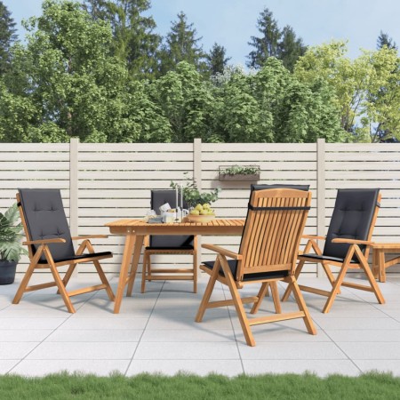 Liegende Gartenstühle und Kissen, 4 Stück, massives Teakholz von vidaXL, Gartenstühle - Ref: Foro24-3196463, Preis: 603,63 €,...