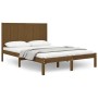 Estructura de cama madera maciza de pino marrón miel 140x190 cm de vidaXL, Camas y somieres - Ref: Foro24-3105713, Precio: 17...