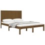 Estructura de cama madera maciza de pino marrón miel 140x190 cm de vidaXL, Camas y somieres - Ref: Foro24-3105713, Precio: 17...