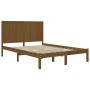 Estructura de cama madera maciza de pino marrón miel 140x190 cm de vidaXL, Camas y somieres - Ref: Foro24-3105713, Precio: 17...