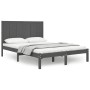 Solid gray pine wood bed frame 120x200 cm by vidaXL, Beds and slatted bases - Ref: Foro24-3105727, Price: 134,72 €, Discount: %