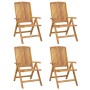 Reclining garden chairs and cushions 4 pcs solid teak wood by vidaXL, Garden chairs - Ref: Foro24-3196463, Price: 572,77 €, D...