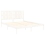 Estructura de cama madera maciza blanca King Size 150x200 cm de vidaXL, Camas y somieres - Ref: Foro24-3105606, Precio: 143,3...