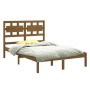 Estructura de cama madera maciza King marrón miel 150x200 cm de vidaXL, Camas y somieres - Ref: Foro24-3105673, Precio: 157,1...