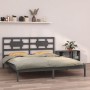 Estructura de cama de madera maciza de pino gris 200x200 cm de vidaXL, Camas y somieres - Ref: Foro24-3105687, Precio: 162,78...