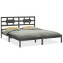 Estructura de cama de madera maciza de pino gris 200x200 cm de vidaXL, Camas y somieres - Ref: Foro24-3105687, Precio: 162,78...