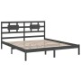 Estructura de cama de madera maciza de pino gris 200x200 cm de vidaXL, Camas y somieres - Ref: Foro24-3105687, Precio: 162,78...