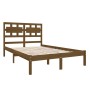 Honey brown solid wood double bed frame 120x190 cm by vidaXL, Beds and slatted bases - Ref: Foro24-3105638, Price: 130,51 €, ...