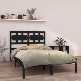 Black solid wood bed frame 140x190 cm by vidaXL, Beds and slatted bases - Ref: Foro24-3105649, Price: 162,39 €, Discount: %